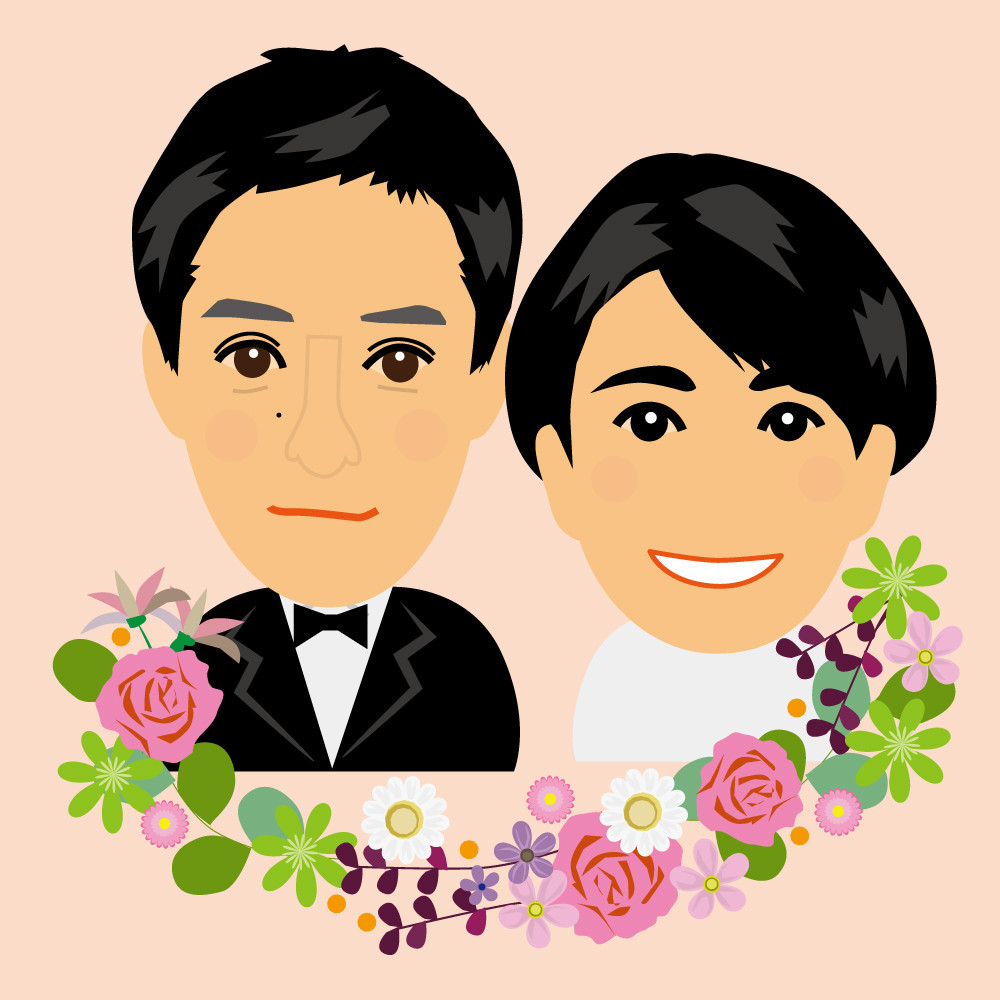 デジタル似顔絵アイコン（2人胸から上）