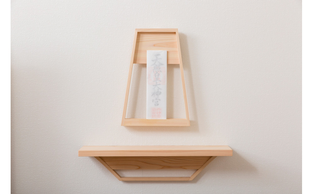 うかぶ神棚　台形　吊棚セット（桧材）【配送不可：沖縄・離島】
