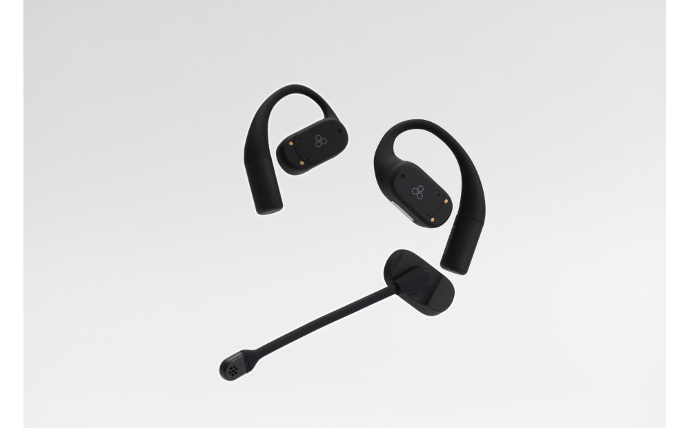 オープン型イヤホンfinal KDT3000 BLACK ながら聴き/耳を塞がない/マイク左右付け替え可/自分の声だけがクリアに届く