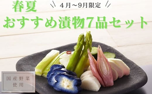 【４月～９月限定！】春夏おすすめ漬物７品セット