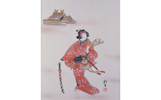 園山幹生　リトグラフ　「出雲の阿国と出雲大社&nbsp;II」