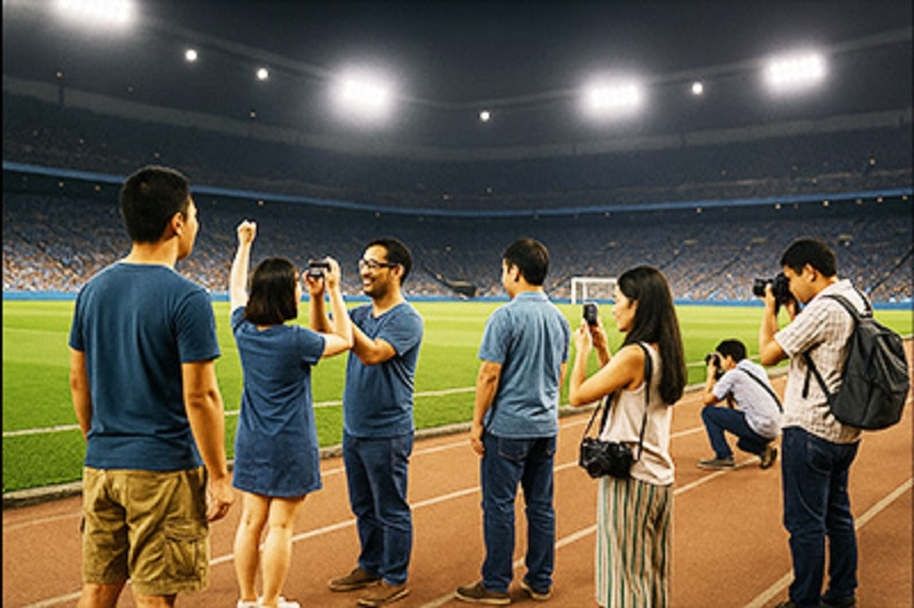 試合後ピッチサイドウォーク