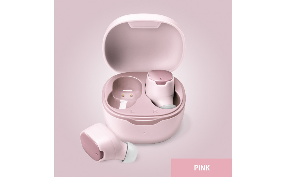 【ピンク】Bluetooth&nbsp;5.3&nbsp;IPX5&nbsp;防滴&nbsp;完全ワイヤレス&nbsp;ステレオイヤホン&nbsp;カナルタイプPG-BTE17TW