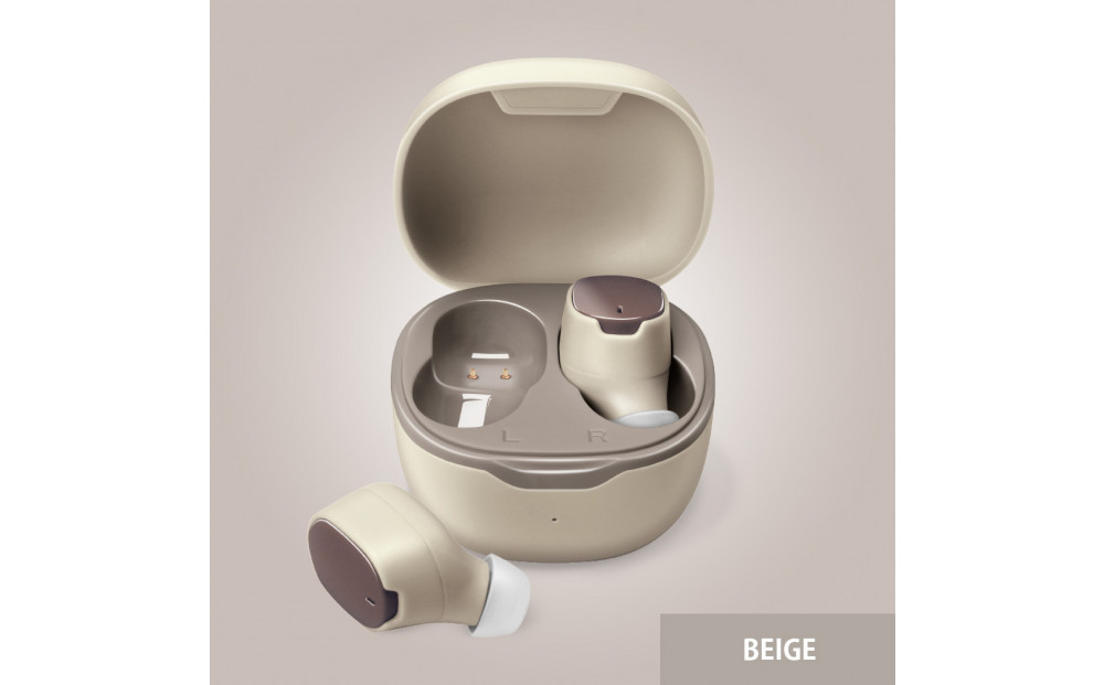 【ベージュ】Bluetooth&nbsp;5.3&nbsp;IPX5&nbsp;防滴&nbsp;完全ワイヤレス&nbsp;ステレオイヤホン&nbsp;カナルタイプPG-BTE17TW