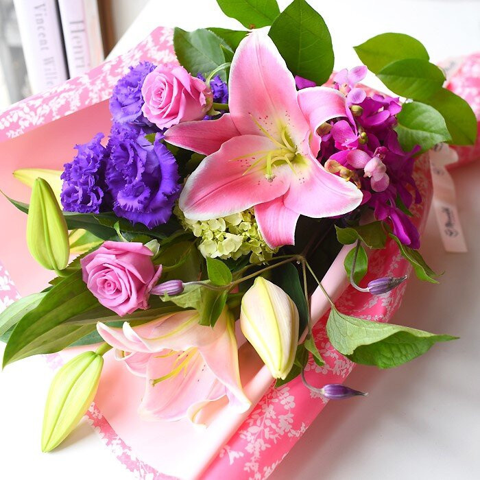 《敬老の日》ラヴァントリリ 花束 フラワー ＜出荷開始：9/8～9/15までのお届け 当店おまかせ＞【 花 お祝い お礼 贈り物 メッセージカード 祖母 祖父 ギフト プレゼント 送料無料 ふるさと納税 門真市】