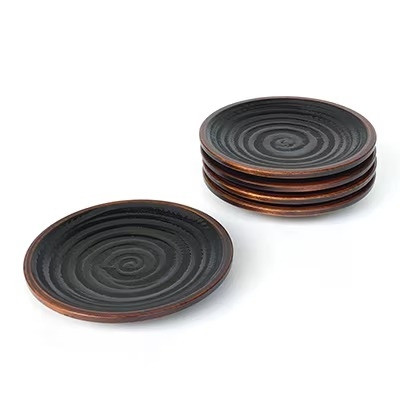 【香川漆器】茶托&nbsp;5枚組&nbsp;象谷渕すり(12cm)