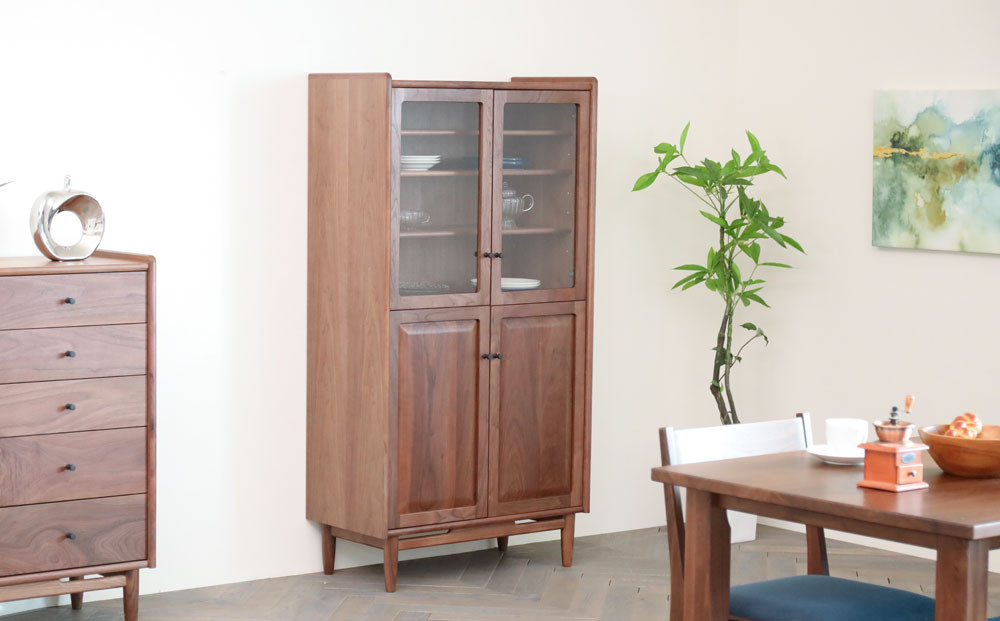 旭川家具&nbsp;MUKU工房オリジナル&nbsp;ジャム&nbsp;キャビネット&nbsp;扉&nbsp;ウォールナット_04897