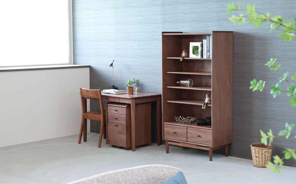 旭川家具&nbsp;MUKU工房オリジナル&nbsp;ジャム&nbsp;オープンキャビネット&nbsp;ウォールナット_04900