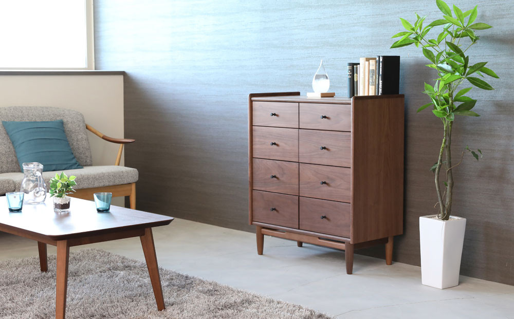 旭川家具&nbsp;MUKU工房オリジナル&nbsp;ジャム&nbsp;リビングチェスト&nbsp;ウォールナット_04901