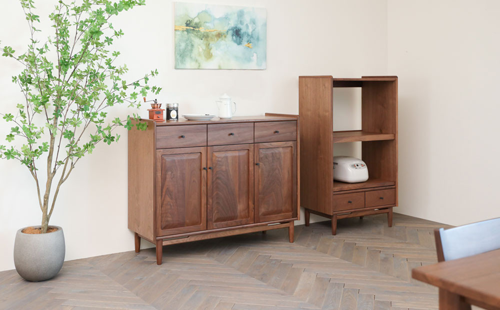 旭川家具 MUKU工房オリジナル ジャム カウンターボード 120 ウォールナット_04902