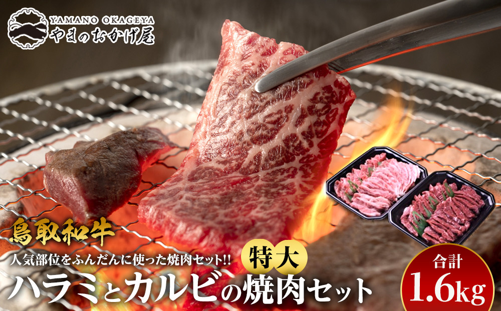 【ポイント交換専用】45.鳥取牛ハラミと鳥取和牛カルビの特大焼肉セット　合計1.6kg