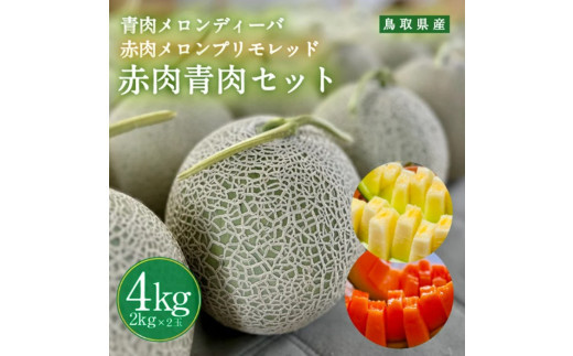 【ポイント交換専用】【先行予約】956.【ふるさと納税】青肉メロンディーバと赤肉メロンプリモレッドのセット&nbsp;※日本全国配送可能&nbsp;&nbsp;2026年10月上旬頃～11月上旬頃に順次発送予定