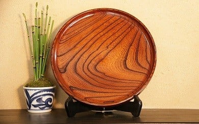 小田原漆器　8寸薄盆【漆塗り 国産天然木 おしゃれ プレゼント 記念 お祝い ふっくらとしたデザイン 木製食器 日用品 キッチン用品 木製 直径235mm×高さ25mm 小田原漆器 神奈川県 小田原市 】