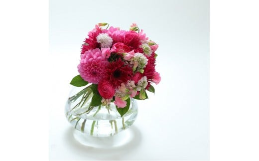季節の花束と花瓶のセット　Sサイズ