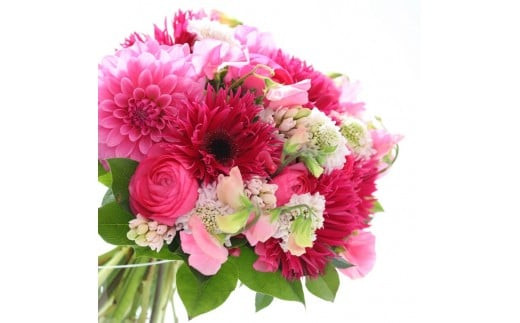 季節の花束と花瓶のセット　Mサイズ