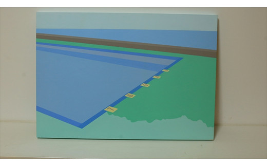 原画【お家に帰ろう】オリジナル風景画　&nbsp;ペインティング　小田原出身在住イラストレーターの作品　心象風景　子供の頃見た風景　海　空　山