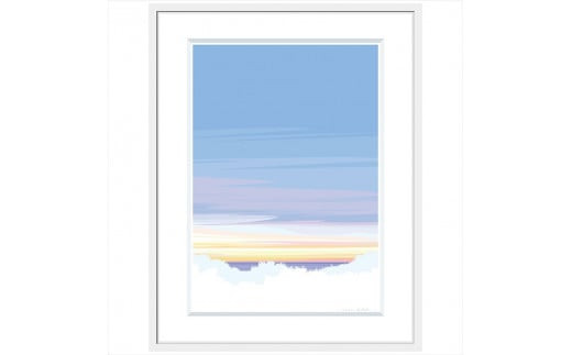 【旅】直筆サイン入り　額付きジークレープリント　小田原にある景色　心象風景　片田舎の風景　子供の頃に見た風景　海　空　山