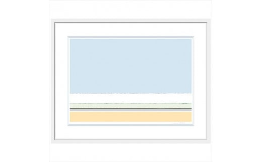 【一緒に歩こう】直筆サイン入り　額付きジークレープリント　小田原にある景色　心象風景　片田舎の風景　子供の頃に見た風景　海　空　山