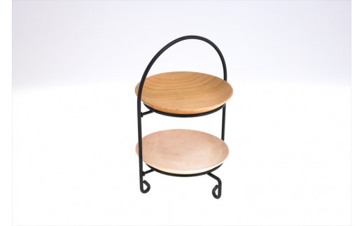 めいめい皿とスタンドセット　桜/楓【木 雑貨 食器 ティータイム プレゼント アクセサリースタンド 日本製 神奈川県小田原市】