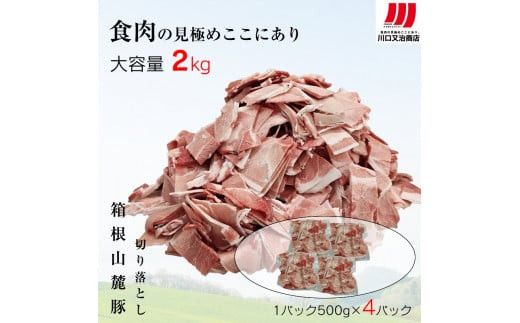 箱根山麓豚　モモ・ウデ切り落とし２K盛り(500ｇ×４パック)【 箱根山麓豚 切り落とし 神奈川県 小田原市 】
