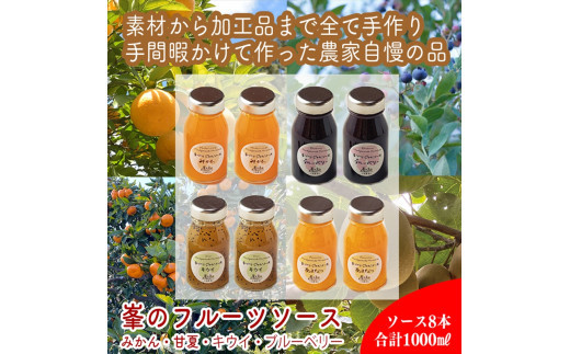 手づくりジャムソース 8本セット 手作りみかん キウイ あまなつ ブルーベリー 125ml 詰め合わせ ギフト 【 家庭用 自宅用 贈答品 贈答用 ギフト お取り寄せ お中元 お歳暮 贈り物 お祝い 神奈川県 小田原市 】