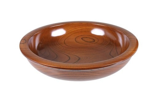 スリ漆ケヤキ尺三寸木鉢【尺三寸木鉢 ケヤキ材 直径38.5cm×11.5cm 日本のケヤキ 手作り 工芸品 透漆塗り 国産天然木 おしゃれ プレゼント 記念 お祝い コネ鉢  そば 神奈川県 小田原市 】