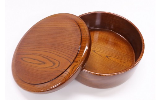 小田原漆器　1尺2寸茶ビツ【漆塗り 国産天然木 おしゃれ プレゼント 記念 お祝い ふっくらとしたデザイン 木製食器 日用品 キッチン用品 木製 直径385mm×高さ140mm 小田原漆器 神奈川県 小田原市 】