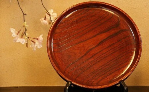 小田原漆器　7寸薄盆【漆塗り 国産天然木 おしゃれ プレゼント 記念 お祝い ふっくらとしたデザイン 木製食器 日用品 キッチン用品 木製 直径205mm×高さ23mm 小田原漆器 神奈川県 小田原市 】