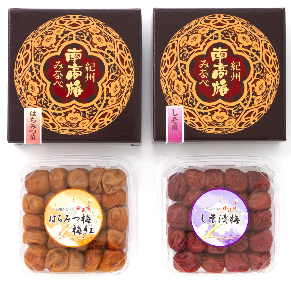 紀州みなべの南高梅&nbsp;しそ漬・はちみつ梅&nbsp;各400g&nbsp;セット&nbsp;yplu019A