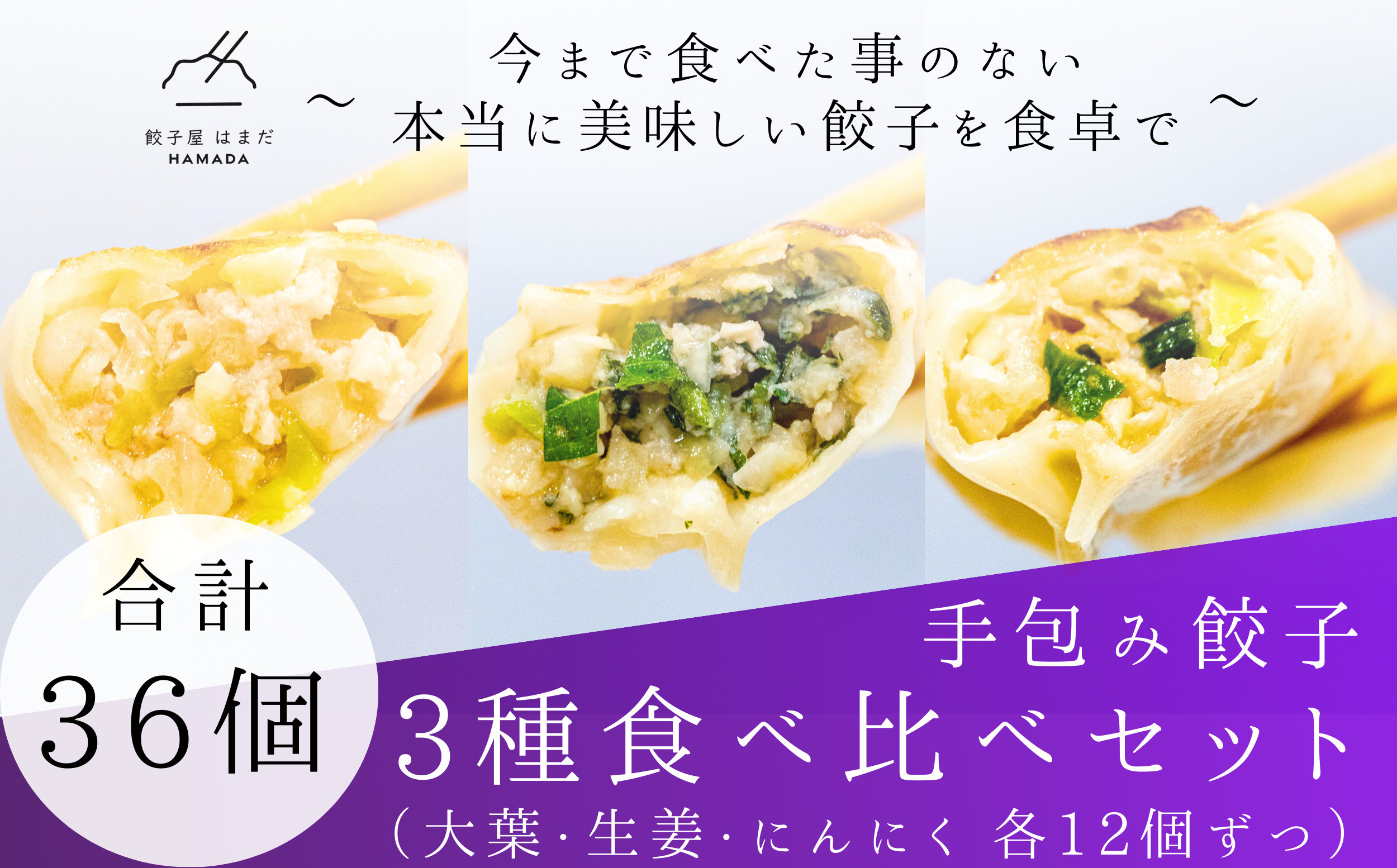 餃子 手包み餃子 Sパック 3種セット 合計36個 餃子屋はまだ