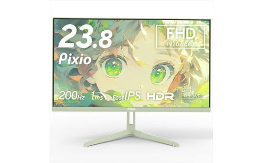 Pixio&nbsp;ゲーミングモニター&nbsp;23.8インチ&nbsp;FHD&nbsp;200Hz&nbsp;IPS&nbsp;ミントグリーン/緑&nbsp;PX248WAVEMT