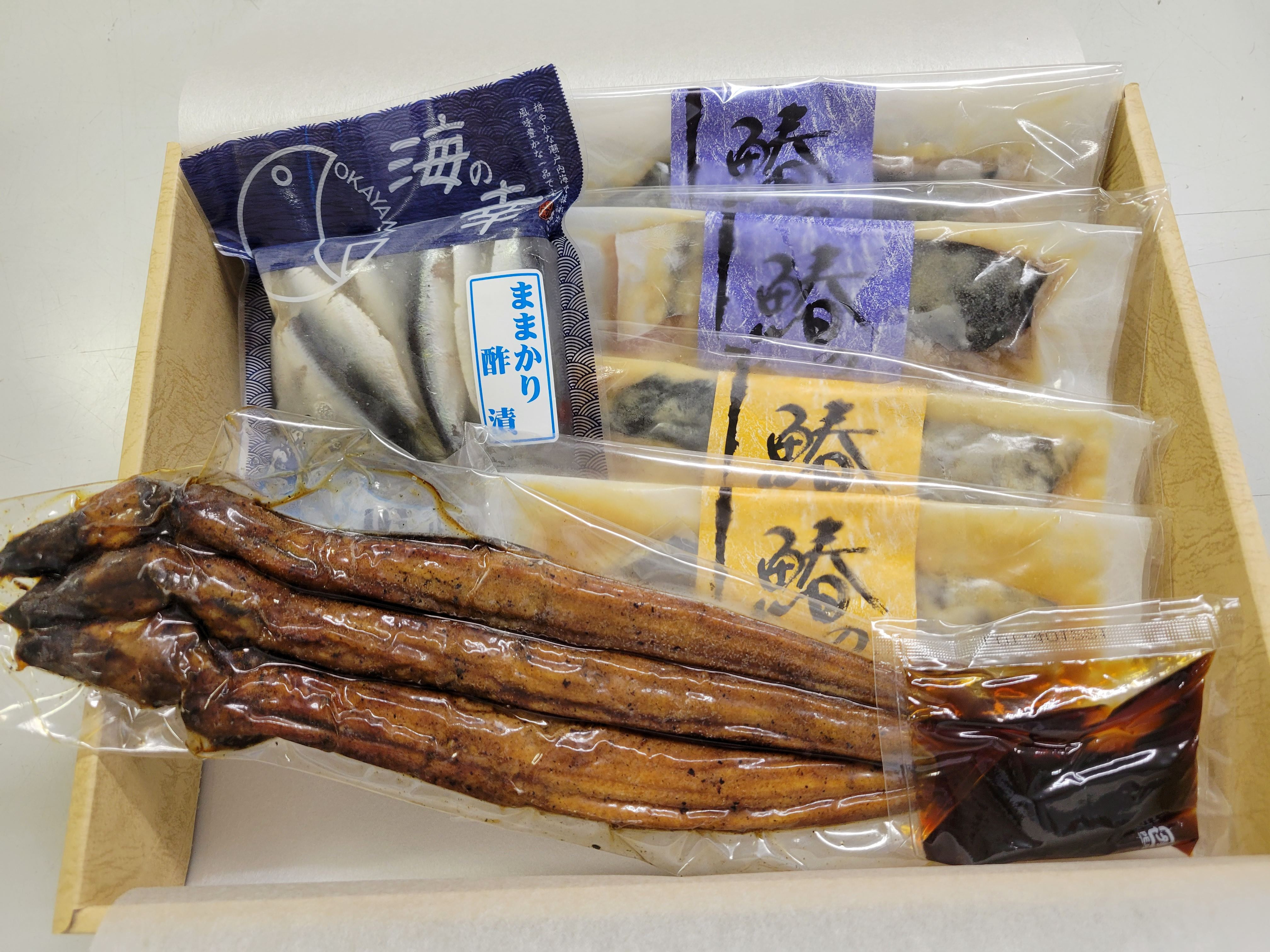 瀬戸内海産　地物詰合せ【焼あなご ままかりの酢漬 鰆の味噌漬 鰆の味噌煮】