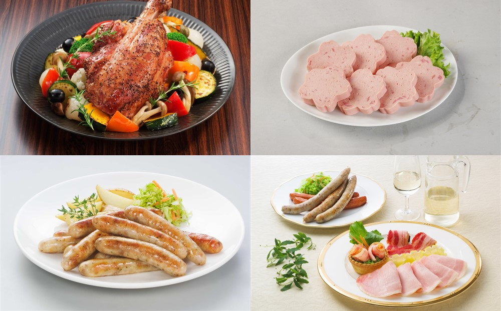 福留ハム&nbsp;ロマンティック街道・花ソーセージ詰合せ5点セット（ハム、ベーコン、ソーセージ）