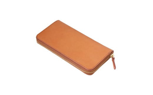 ＼年内発送／「千菱」 ラウンド  長財布 栃木アースレザー  /淡茶 L001