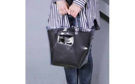 PVCトート/&nbsp;ブラック&nbsp;E123