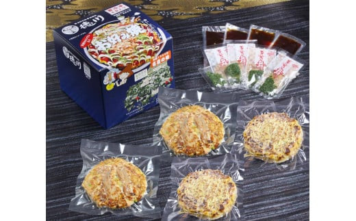 徳川特製お好み焼 【豚肉・イカ入り（2食）豚肉・そば入り（2食)セット 】