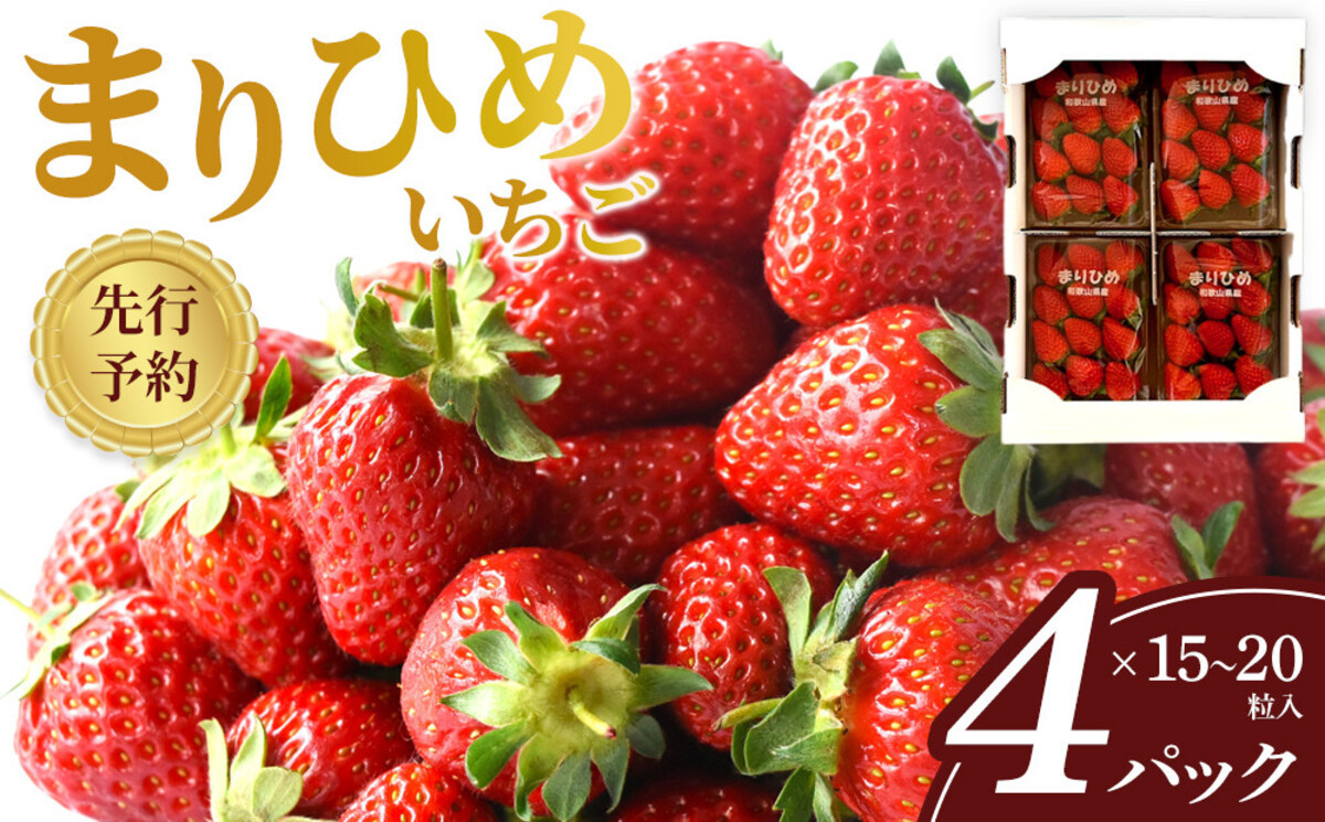 先行予約&nbsp;まりひめいちご&nbsp;15～20粒入×4パック&nbsp;食べやすいひと口サイズ&nbsp;こだわり&nbsp;農家厳選&nbsp;［KG32］