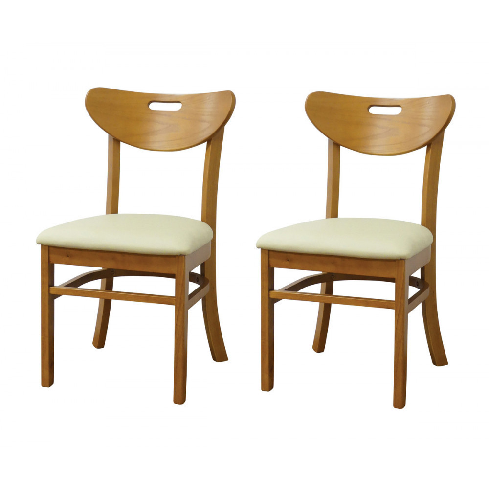 【訳あり】ダイニングチェア2脚組&nbsp;ジャン&nbsp;ライトブラウン