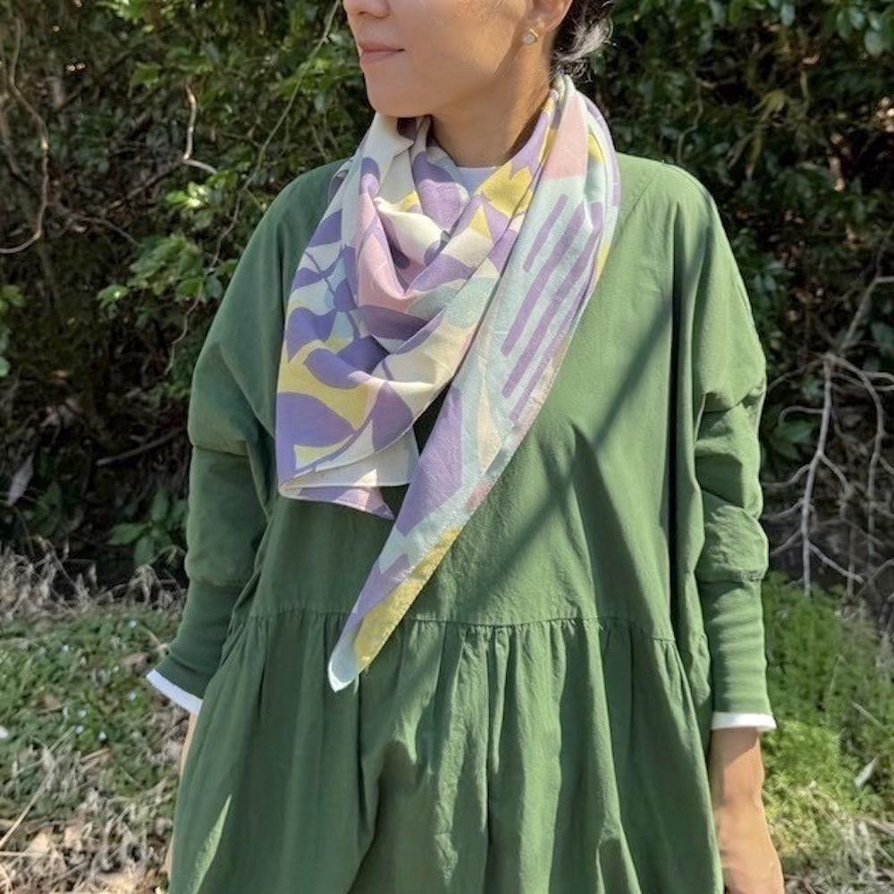 スカーフ「テンキ」うららか（コットンシフォン100％） 1枚