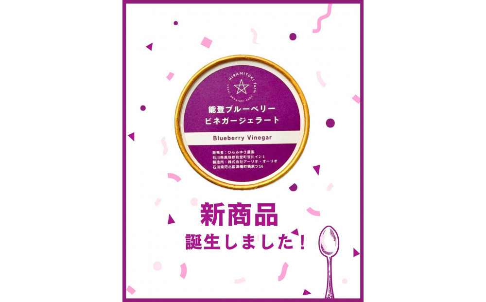 【復興支援】【新商品】能登ブルーベリービネガージェラート(6個)