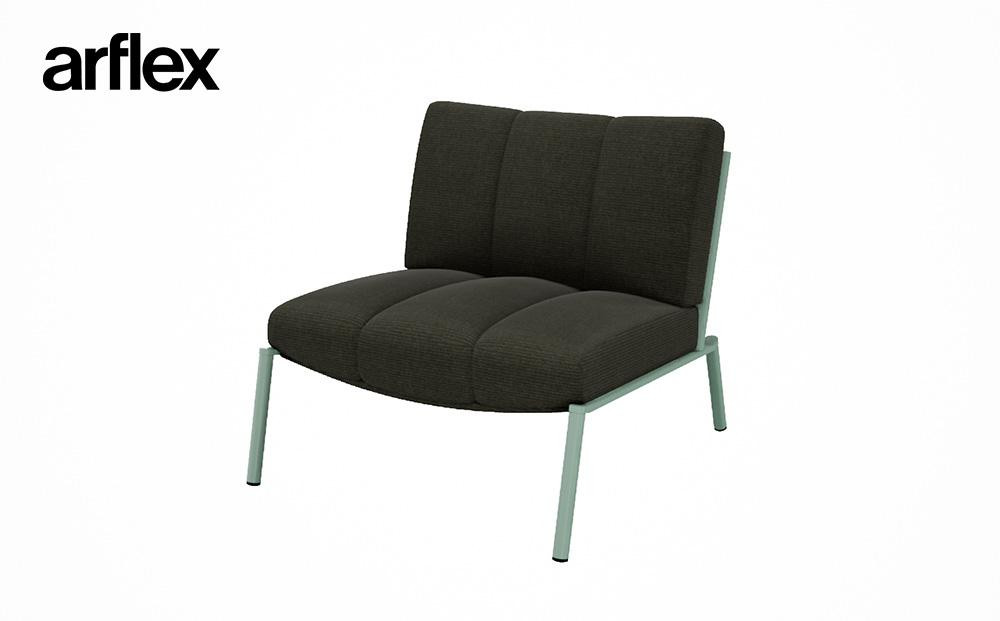 ラウンジチェア&nbsp;ISLE（フレームグリーン）LSE-DGY_04291　【ダークグレー】