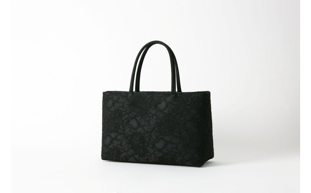 上品なコードレース素材のフォーマルトートバッグ