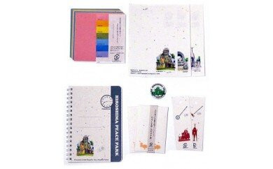 原爆ドーム等をデザインした折り鶴再生製品