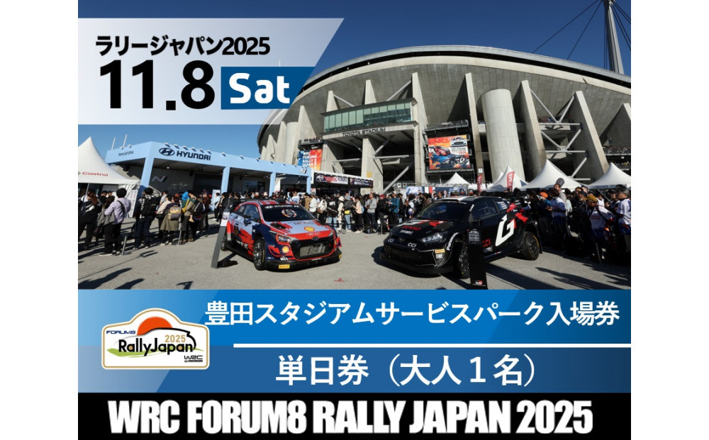 ラリージャパン【豊田スタジアム サービスパーク入場券／大人１名】11月8日（土）