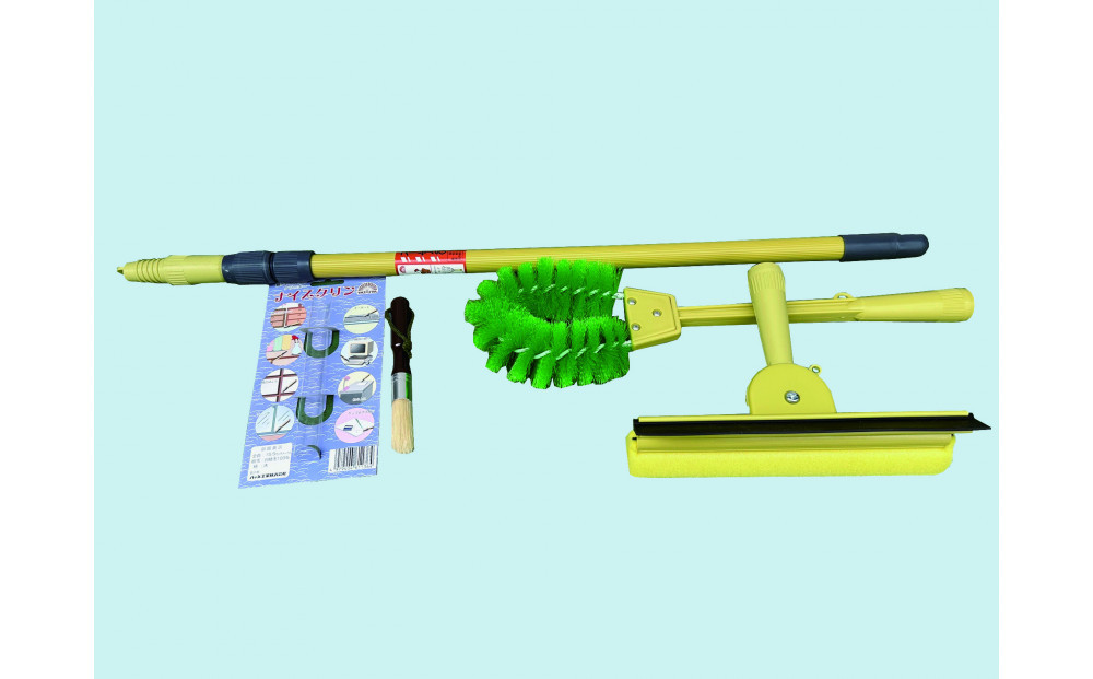 【セット】窓そうじセット（万能ブラシ、Wワイパー、ズーム120(延長用の棒)　ナイスクリン(筆型の清掃器具)）