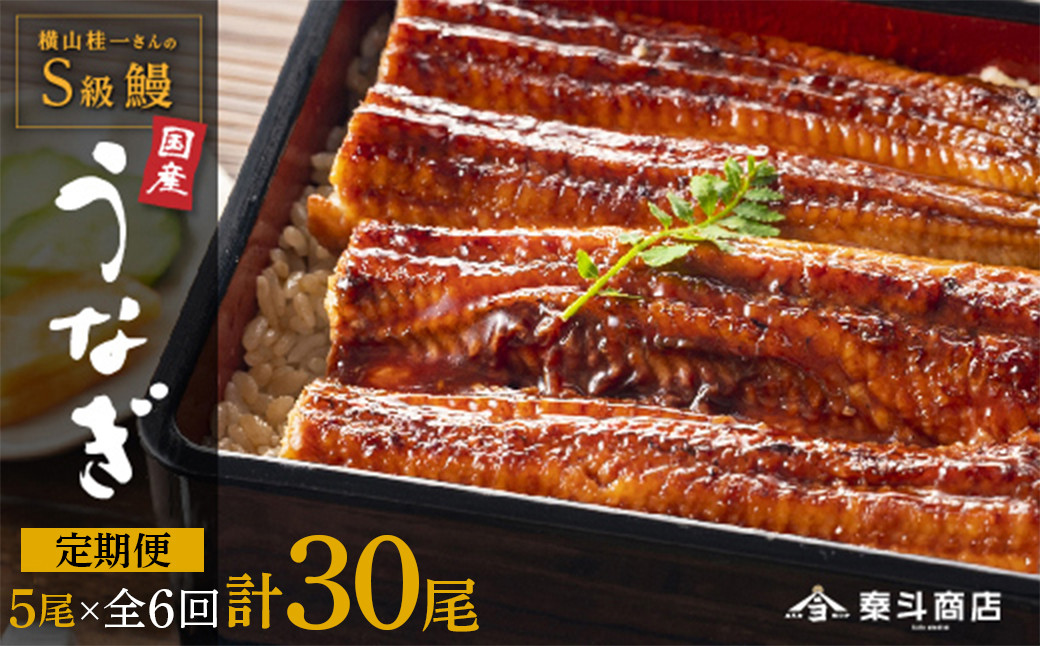 【定期便全6回】横山桂一さんのS級鰻　大5尾×6回配送　計30尾