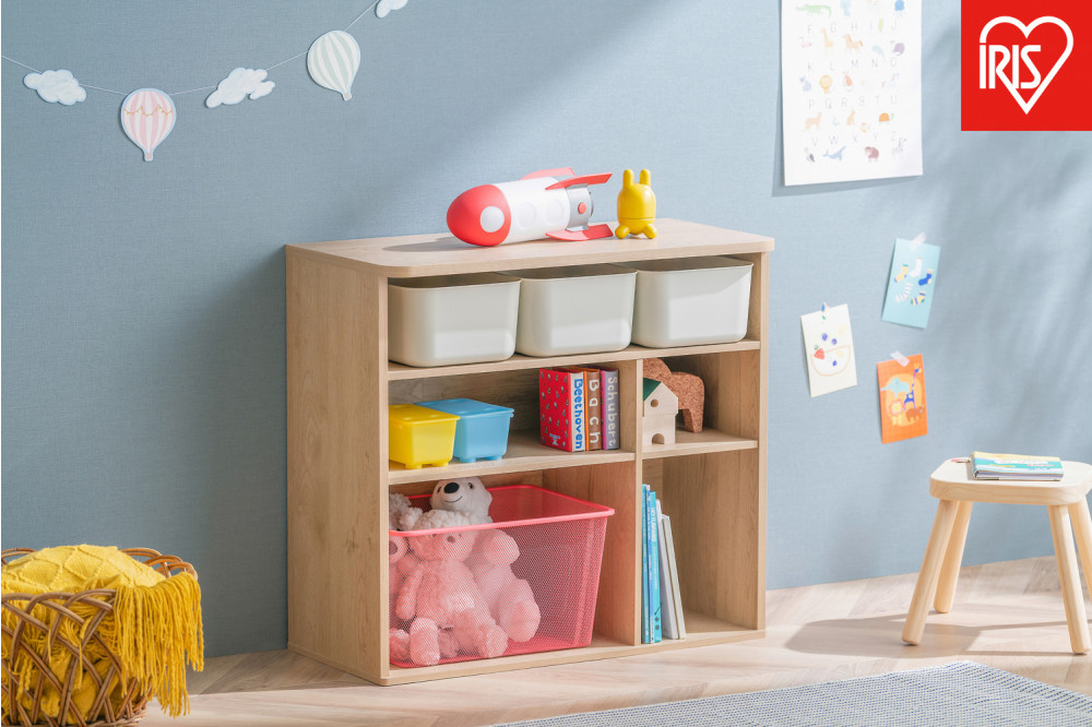 収納棚&nbsp;ラウンドシェルフ&nbsp;RUSR-74S&nbsp;ナチュラル/ライトベージュ