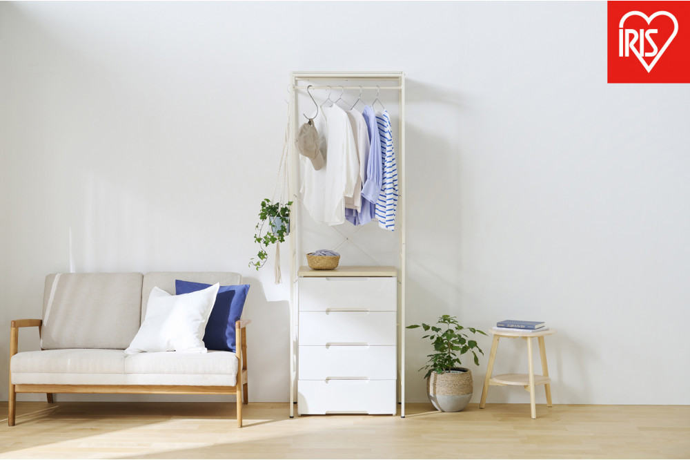 チェスト上ハンガーラック&nbsp;CHHR-640&nbsp;ホワイト