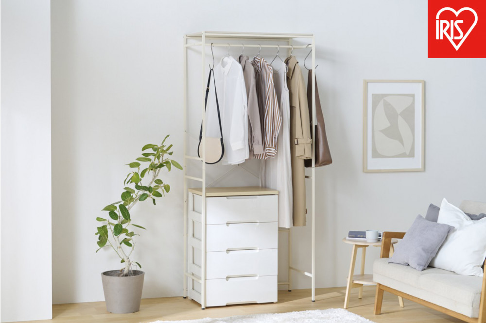 チェスト上ハンガーラック&nbsp;CHHR-850&nbsp;ホワイト