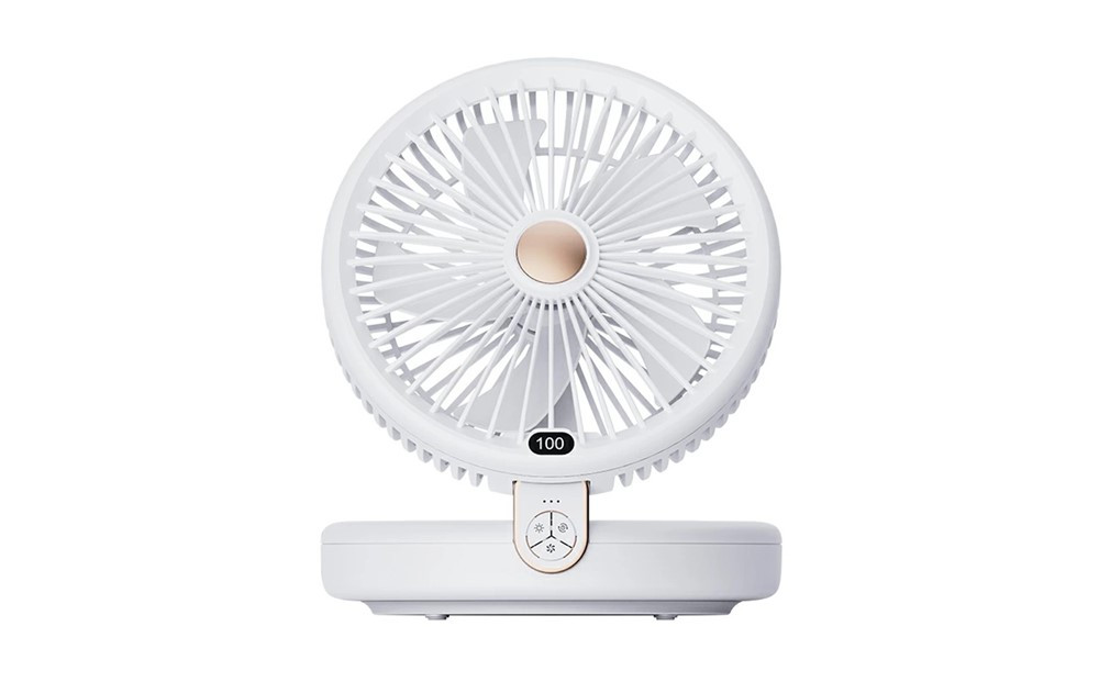 【ホワイト】扇風機 多機能 デスクランプ ファン 卓上 壁掛け 2WAY仕様 5枚羽根 6段階風量調節 自然風 小型 シールフック付き ストラップ付き 折りたたみ式 LEDライト 3段階明るさ調節 静音 USB充電式 残電量表示 暑気払い 低騒音 90日間保証付き 日本語取扱説明書